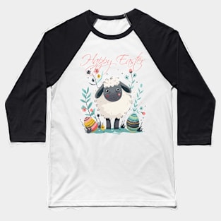 Happy easter sheep easter eggs Baseball T-Shirt